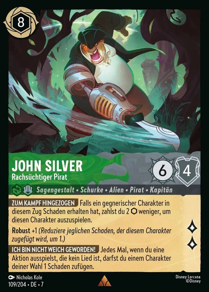 Lorcana Archazias Insel 7-109 R John Silver Smaragd