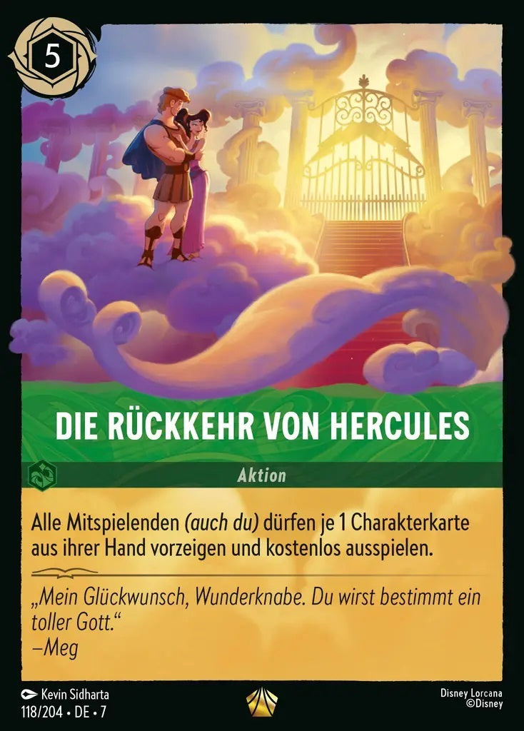 Lorcana Archazias Insel 7-118 L Die Rückkehr von Hercules Smaragd