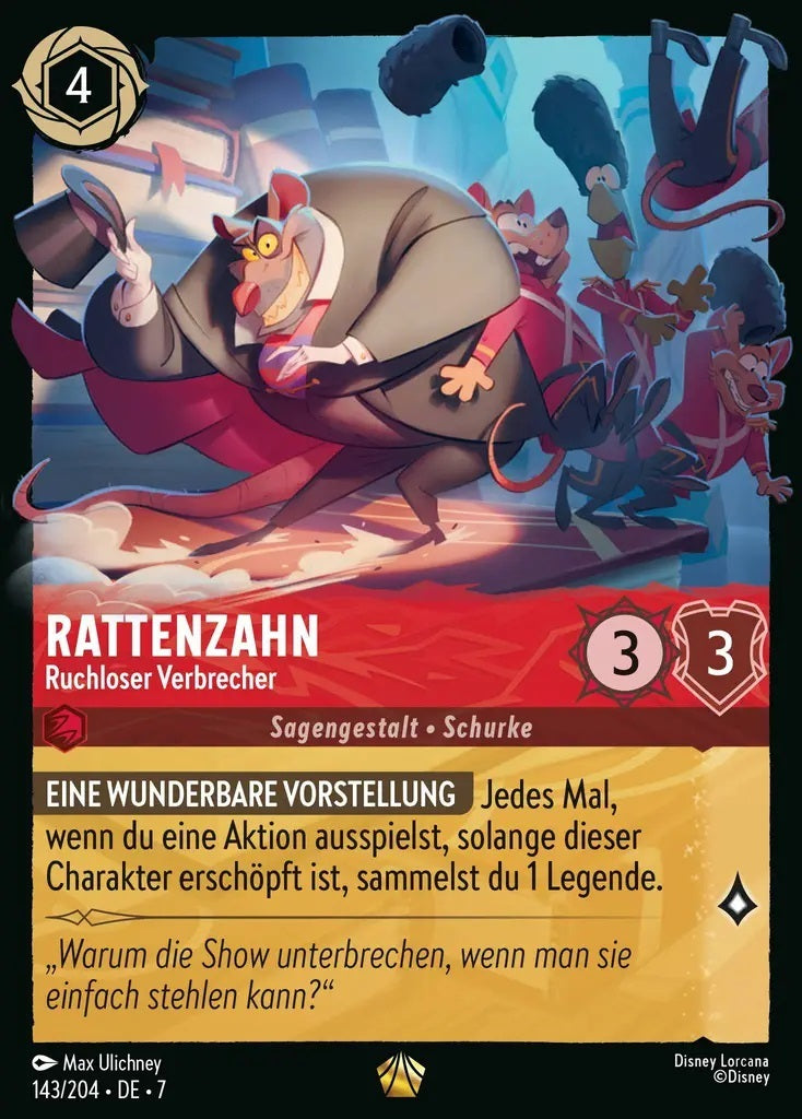 Lorcana Archazias Insel 7-143 L Rattenzahn Rubin