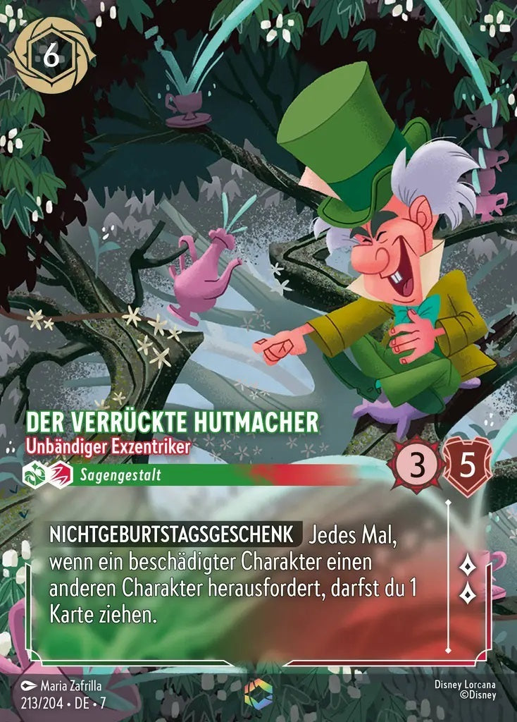Lorcana Archazias Insel 7-213 Verzaubert Der verrückte Hutmacher Smaragd