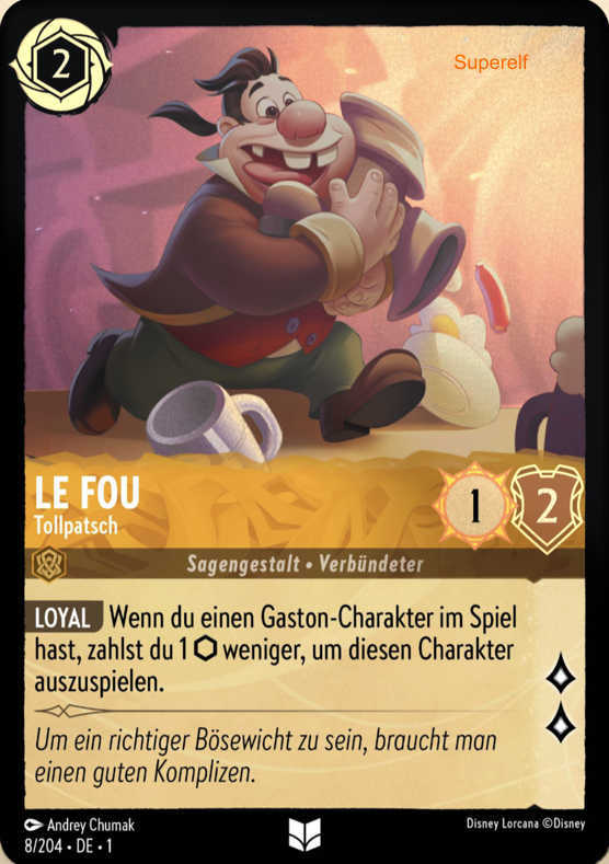 Lorcana Kapitel 1-008 UC Le Fou Bernstein