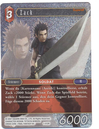 Final Fantasy Opus 1-012 R Zack Feuer