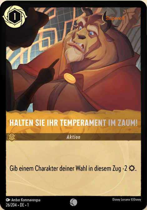 Lorcana Kapitel 1-026 C Halten sie ihr Temperament im Zaum! Bernstein