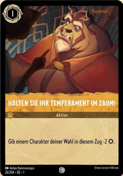 Lorcana Kapitel 1-026 C Halten sie ihr Temperament im Zaum! Bernstein