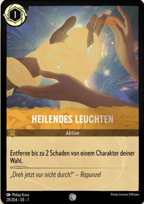 Lorcana Kapitel 1-028 C Heilendes Leuchten Bernstein