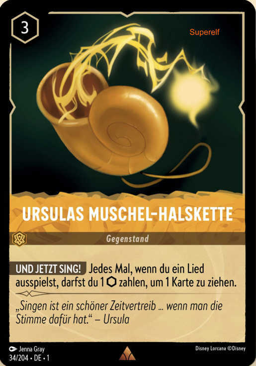 Lorcana Kapitel 1-034 R Ursulas Muschel-Halskette Bernstein