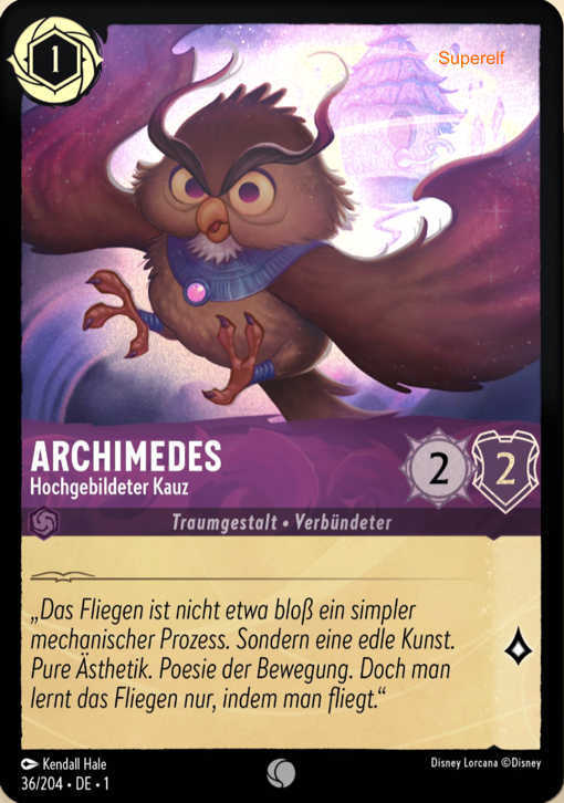 Lorcana Kapitel 1-036 C Archimedes Amethyst
