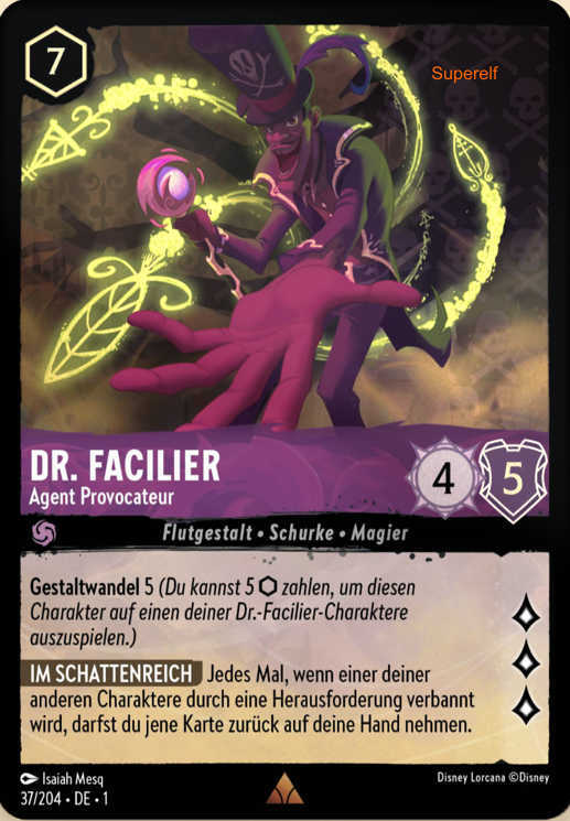 Lorcana Kapitel 1-037 R Dr. Facilier Amethyst