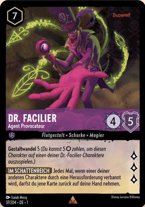 Lorcana Kapitel 1-037 R Dr. Facilier Amethyst