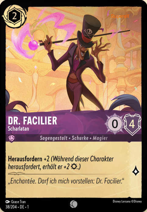 Lorcana Kapitel 1-038 C Dr. Facilier Amethyst