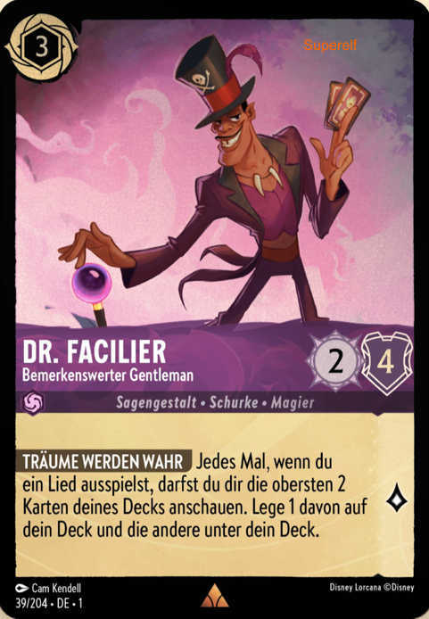 Lorcana Kapitel 1-039 R Dr. Facilier Amethyst