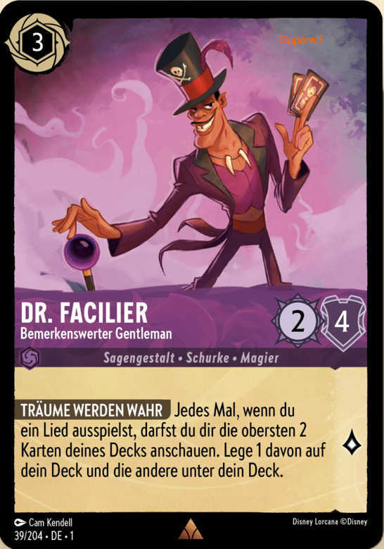 Lorcana Kapitel 1-039 R Dr. Facilier Amethyst