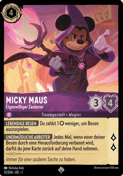 Lorcana Kapitel 1-051 SR Micky Maus Amethyst
