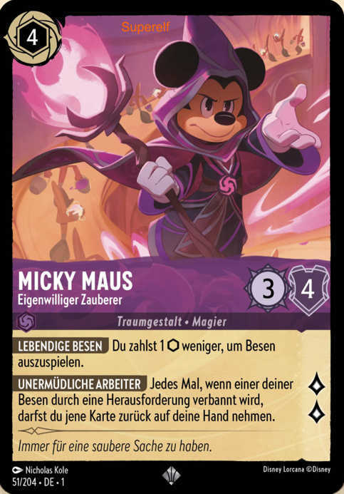 Lorcana Kapitel 1-051 SR Micky Maus Amethyst