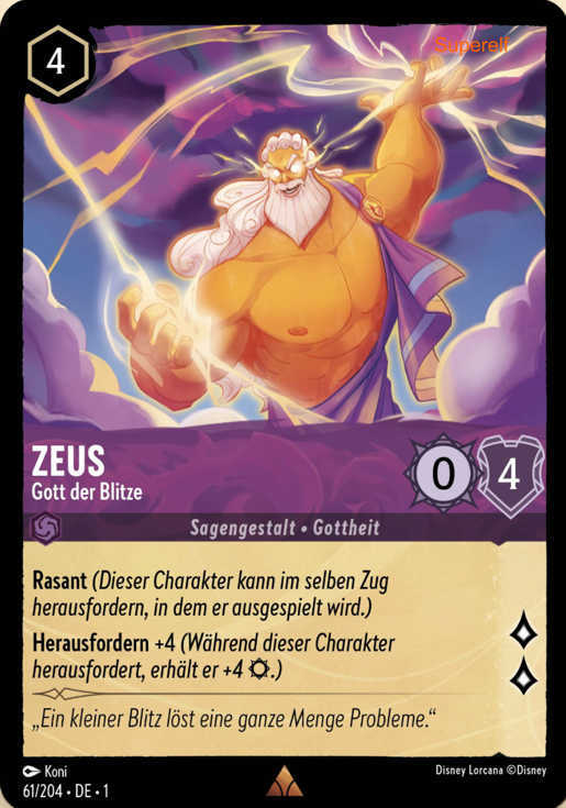 Lorcana Kapitel 1-061 R Zeus Amethyst