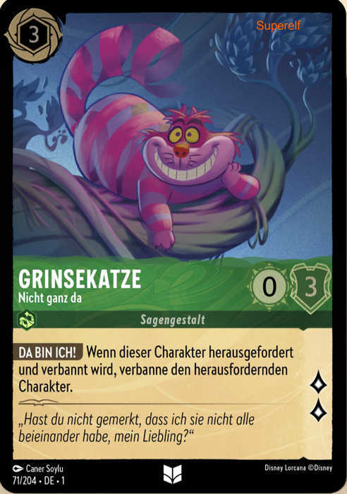 Lorcana Kapitel 1-071 UC Grinsekatze Smaragd