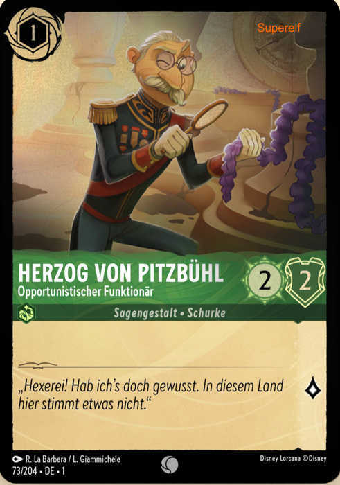Lorcana Kapitel 1-073 C Herzog von Pitzbühl Smaragd