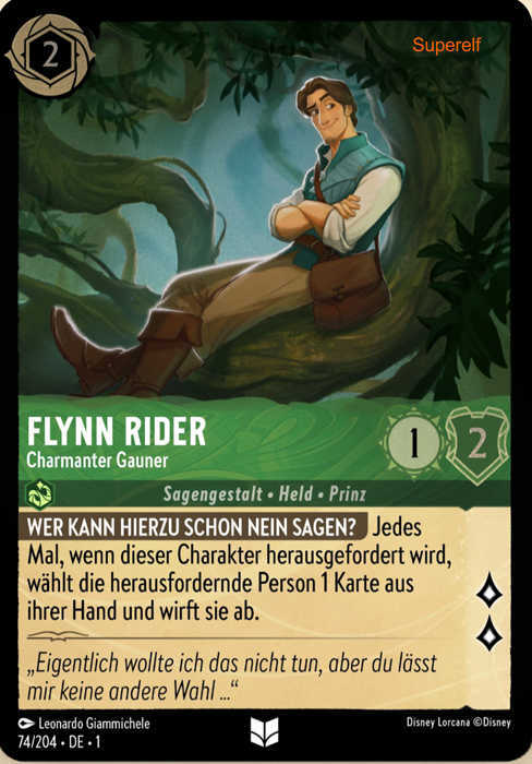 Lorcana Kapitel 1-074 UC Flynn Rider Smaragd