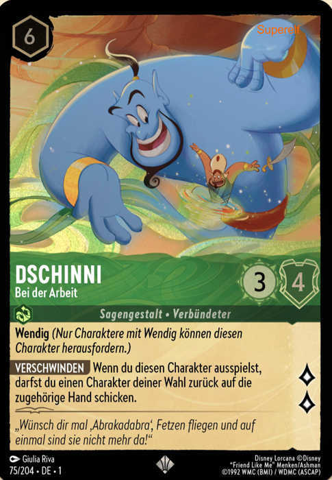 Lorcana Kapitel 1-075 SR Dschinni Smaragd