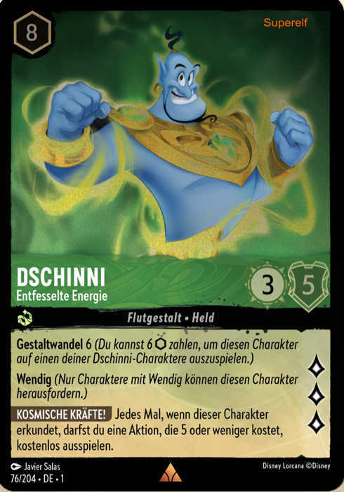 Lorcana Kapitel 1-076 R Dschinni Smaragd