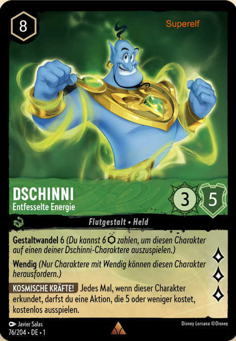 Lorcana Kapitel 1-076 R Dschinni Smaragd