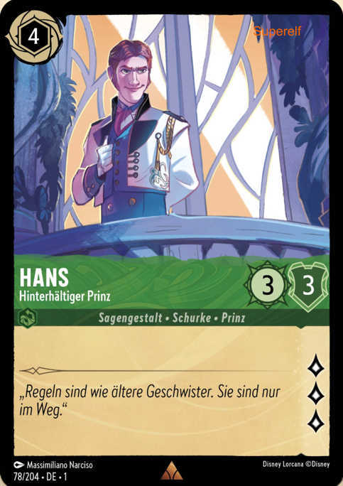 Lorcana Kapitel 1-078 R Hans Smaragd