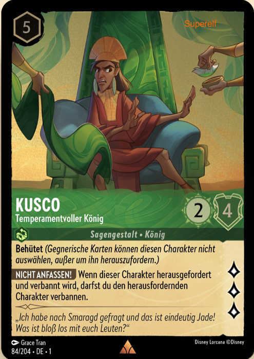 Lorcana Kapitel 1-084 R Kusco Smaragd