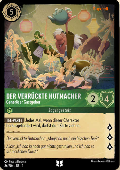 Lorcana Kapitel 1-086 UC Der verrückte Hutmacher Smaragd