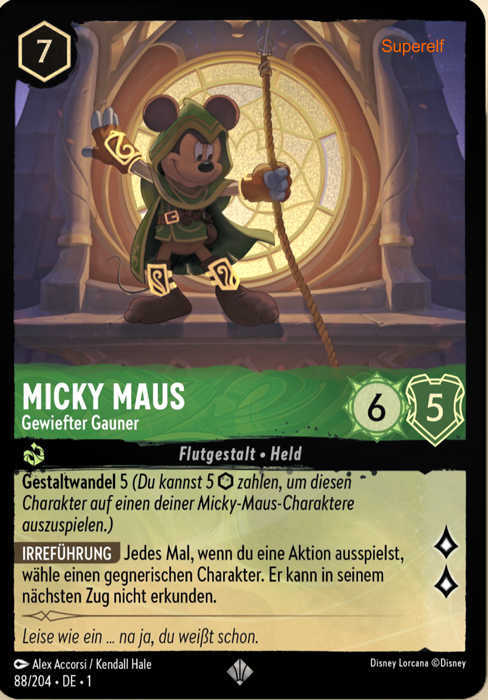 Lorcana Kapitel 1-088 SR Micky Maus Smaragd