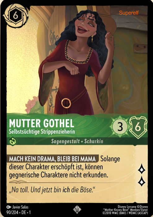 Lorcana Kapitel 1-090 SR Mutter Gothel Smaragd