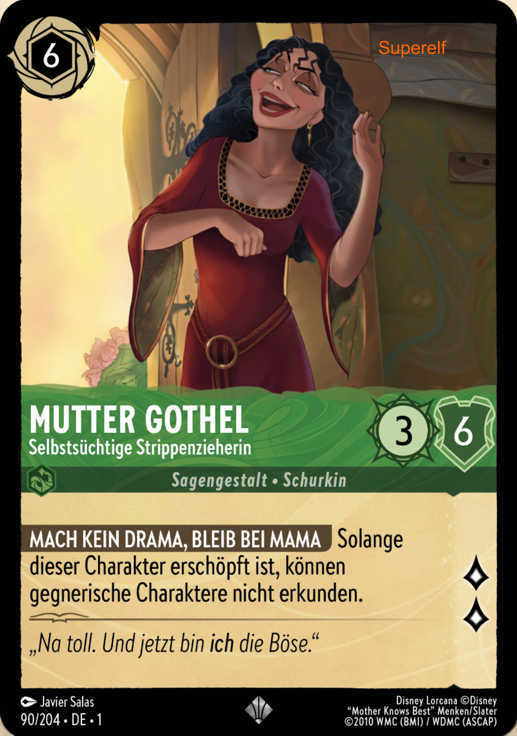 Lorcana Kapitel 1-090 SR Mutter Gothel Smaragd