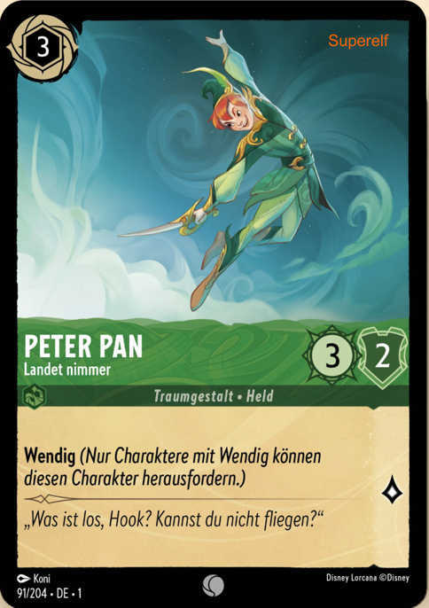 Lorcana Kapitel 1-091 C Peter Pan Smaragd