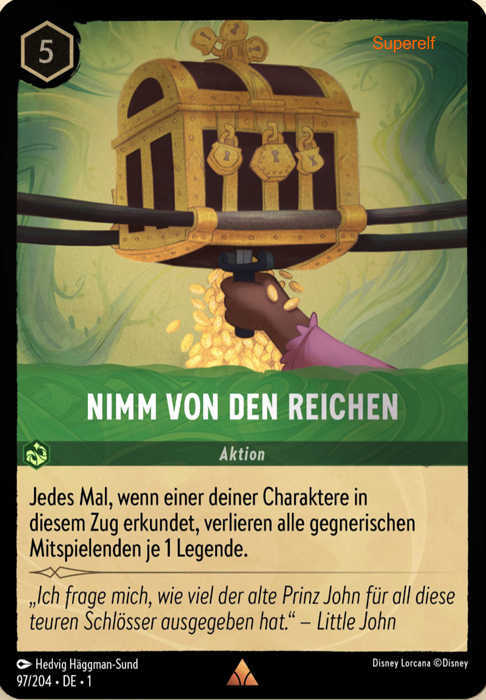 Lorcana Kapitel 1-097 R Nimm von den Reichen Smaragd