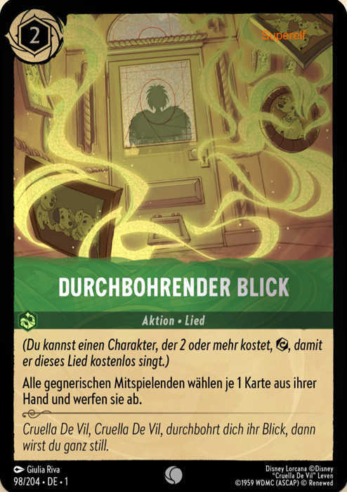 Lorcana Kapitel 1-098 C Durchbohrender Blick Smaragd