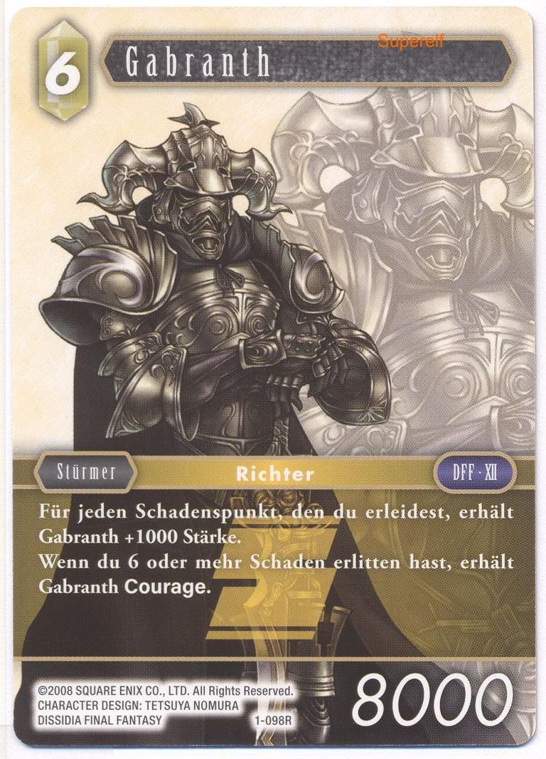 Final Fantasy Opus 1-098 R Gabranth Erde