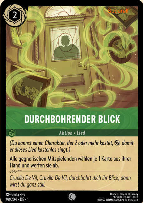 Lorcana Kapitel 1-098 C Durchbohrender Blick Smaragd