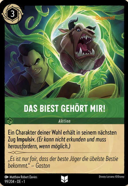 Lorcana Kapitel 1-099 UC Das Biest gehört mir! Smaragd
