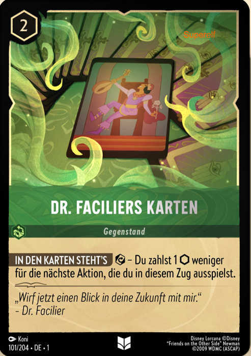 Lorcana Kapitel 1-101 UC Dr. Faciliers Karten Smaragd