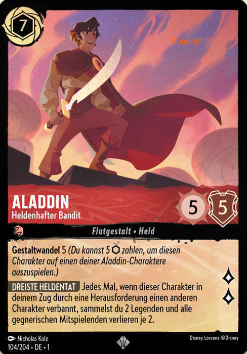 Lorcana Kapitel 1-104 SR Aladdin Rubin