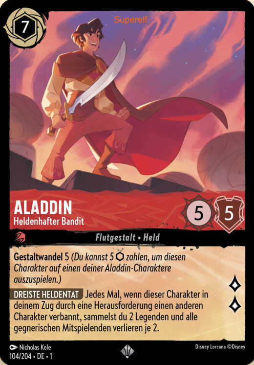 Lorcana Kapitel 1-104 SR Aladdin Rubin