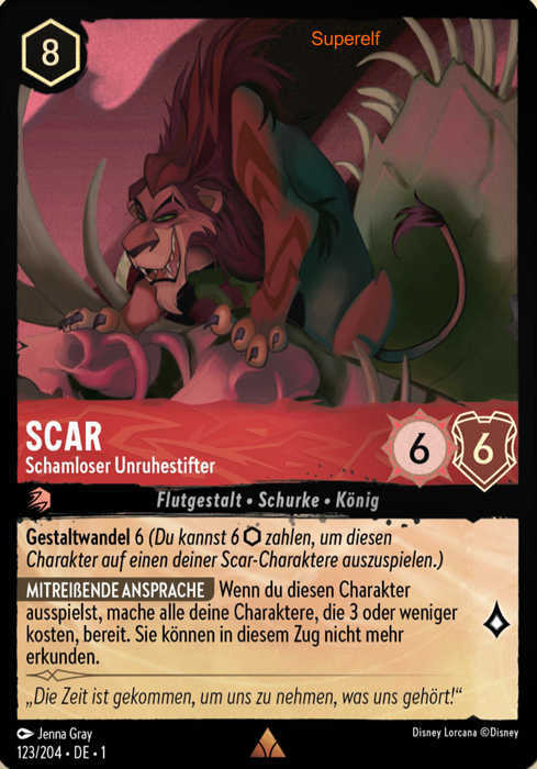 Lorcana Kapitel 1-123 R Scar Rubin