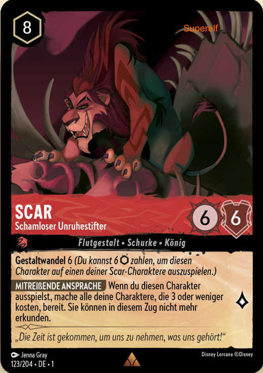 Lorcana Kapitel 1-123 R Scar Rubin