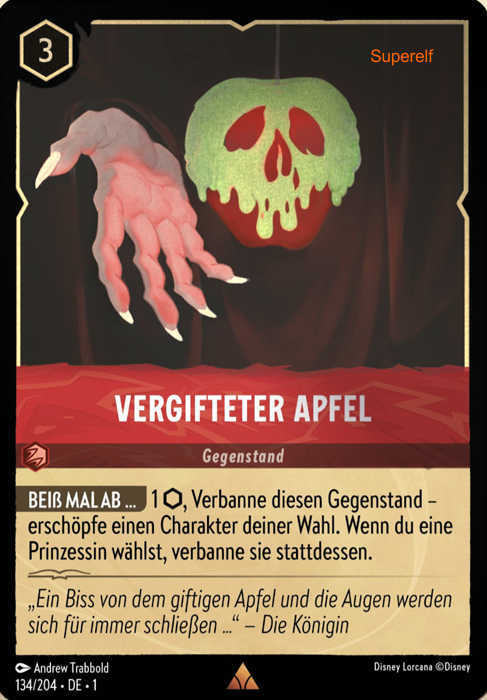 Lorcana Kapitel 1-134 R Vergifteter Apfel Rubin