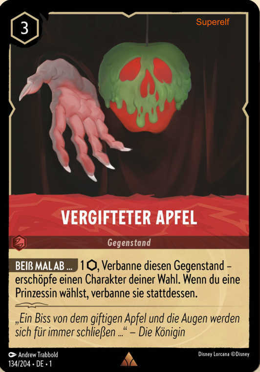 Lorcana Kapitel 1-134 R Vergifteter Apfel Rubin