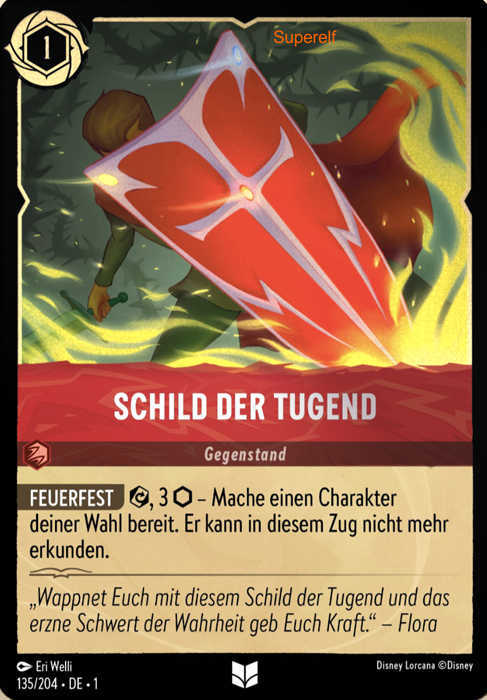Lorcana Kapitel 1-135 UC Schild der Tugend Rubin