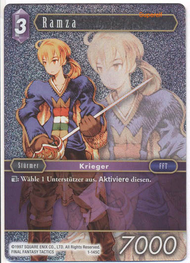 Final Fantasy Opus Promokarte 1-145C Ramza  Variante Links