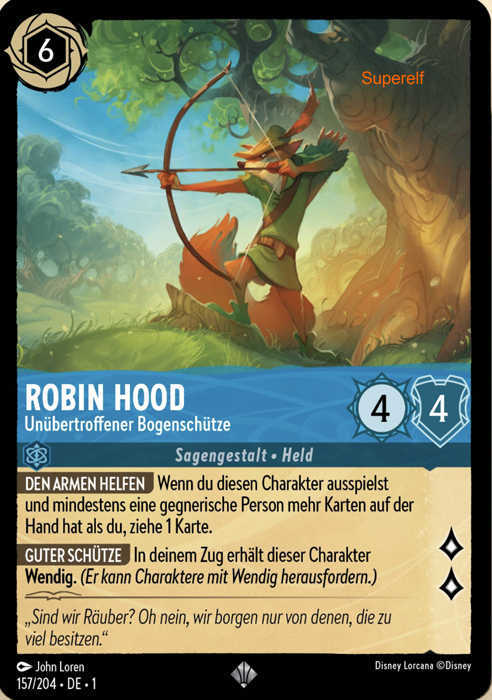 Lorcana Kapitel 1-157 SR Robin Hood Saphir