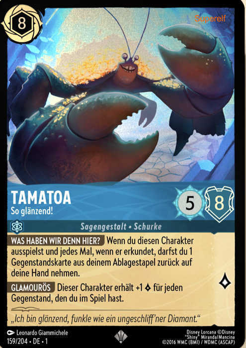 Lorcana Kapitel 1-159 SR Tamatoa Saphir
