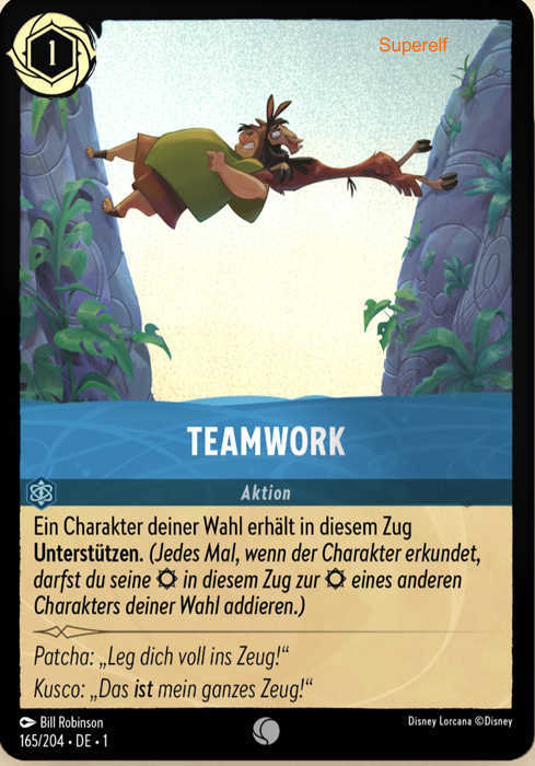 Lorcana Kapitel 1-165 C Teamwork Saphir