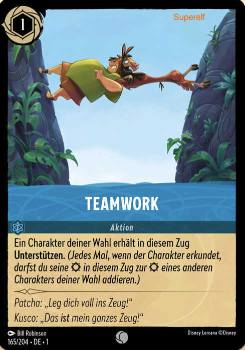 Lorcana Kapitel 1-165 C Teamwork Saphir